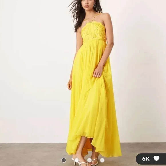 gold bridesmaid dresses asos Grace Loves Lace Anya Eco Gold main image 1